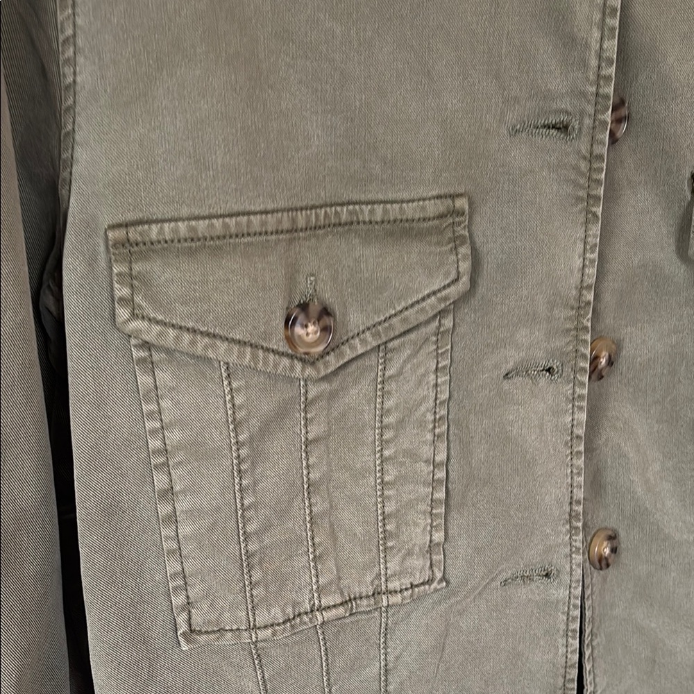 PAIGE Green Utility Jacket Lightweight Cotton Blend - Picture 9 of 9